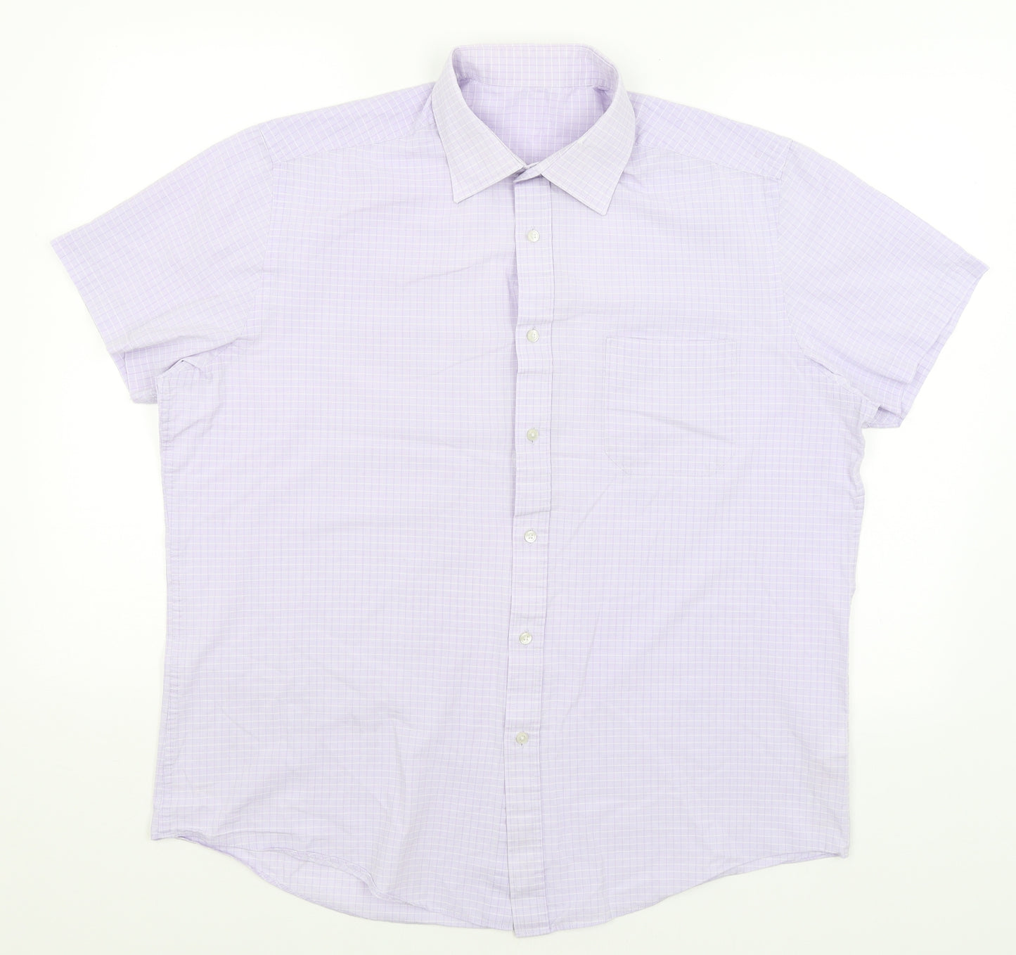 Debenhams Mens Purple Check   Button-Up Size 16.5