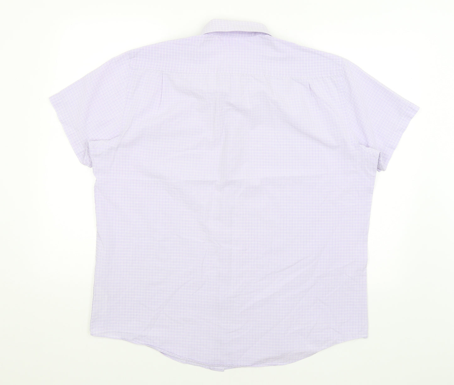 Debenhams Mens Purple Check   Button-Up Size 16.5