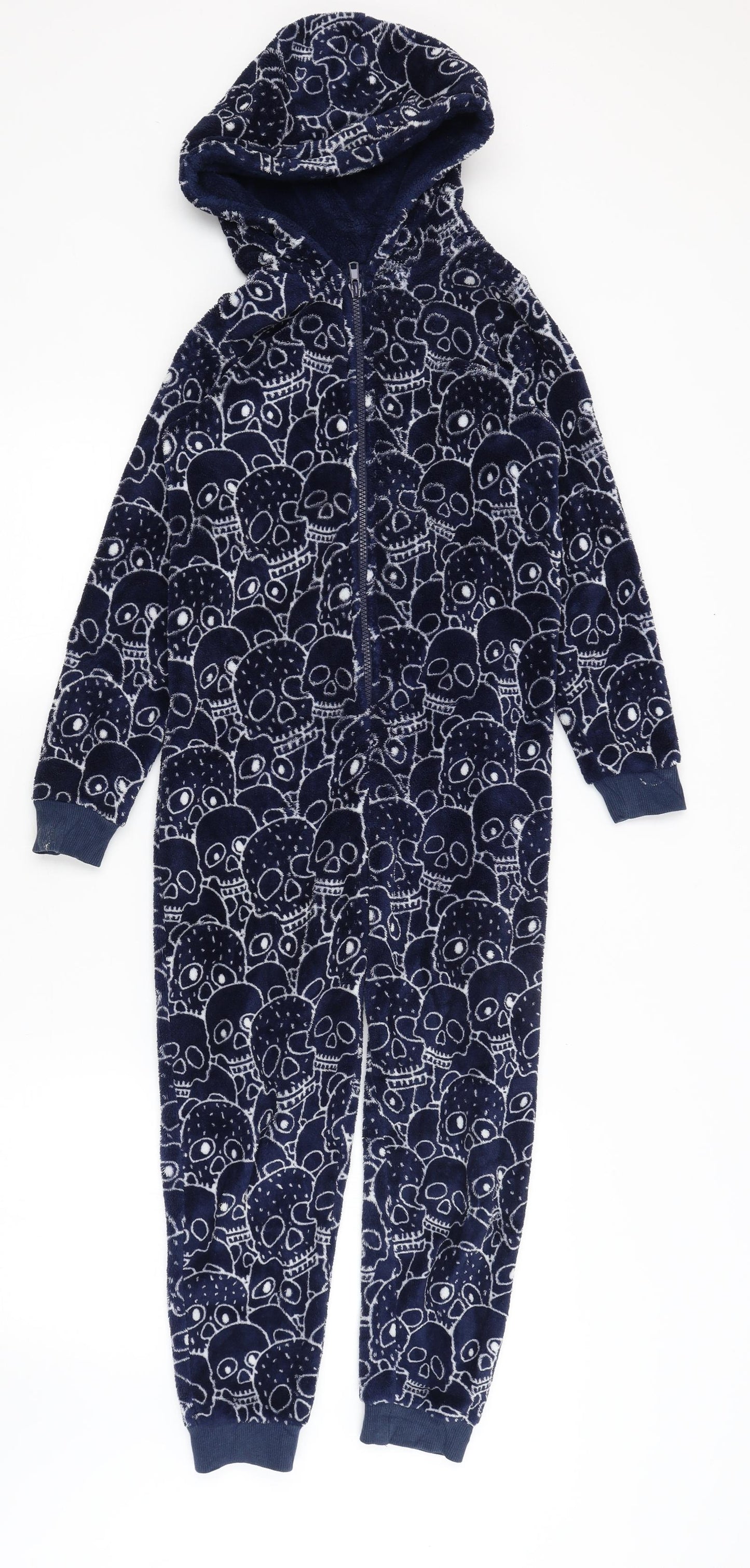 Matalan Boys Blue Solid   One Piece Size 9 Years  - Skulls