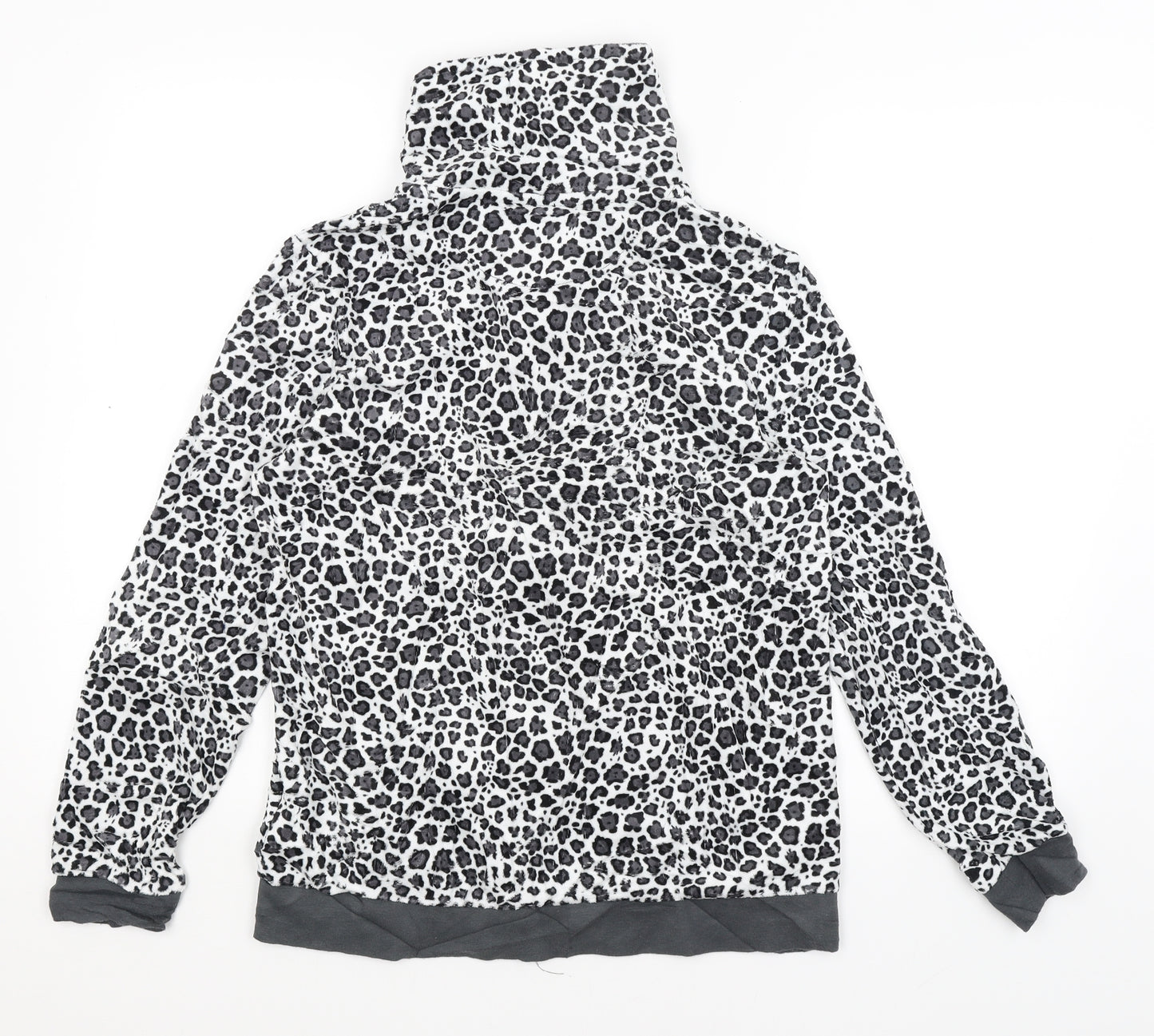 ESMARA Womens White Animal Print  Full Zip Jumper Size 14