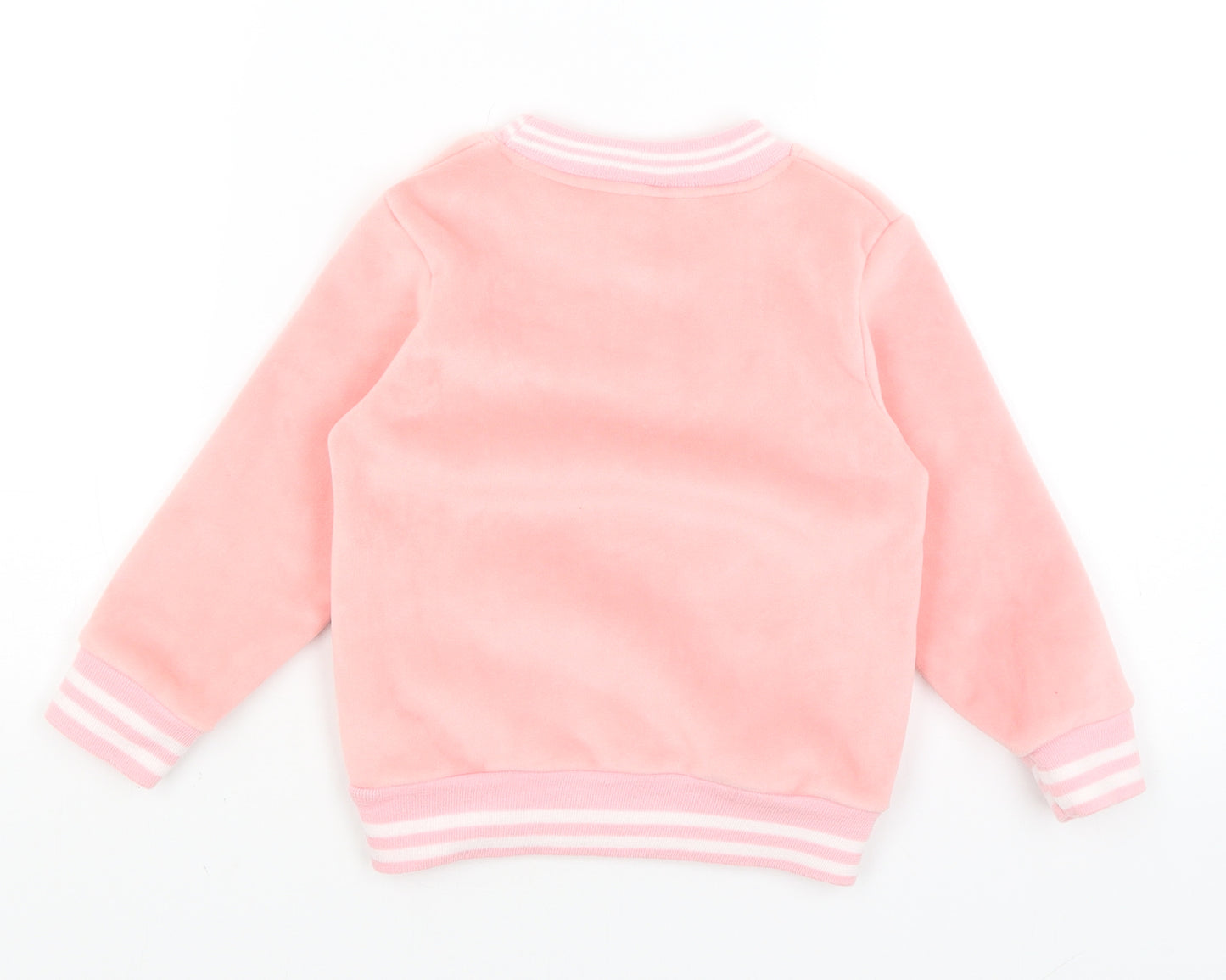 Preworn Girls Pink   Pullover Jumper Size 3-4 Years