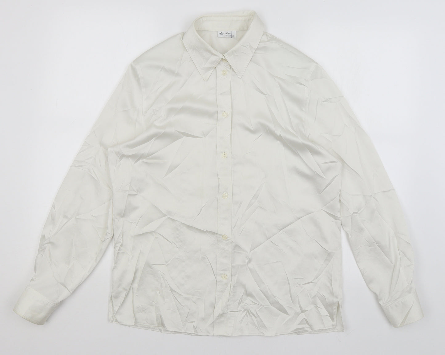 Eifo Womens White   Basic Button-Up Size 10