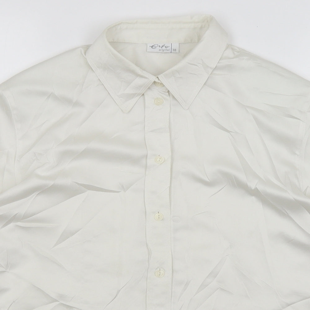 Eifo Womens White   Basic Button-Up Size 10