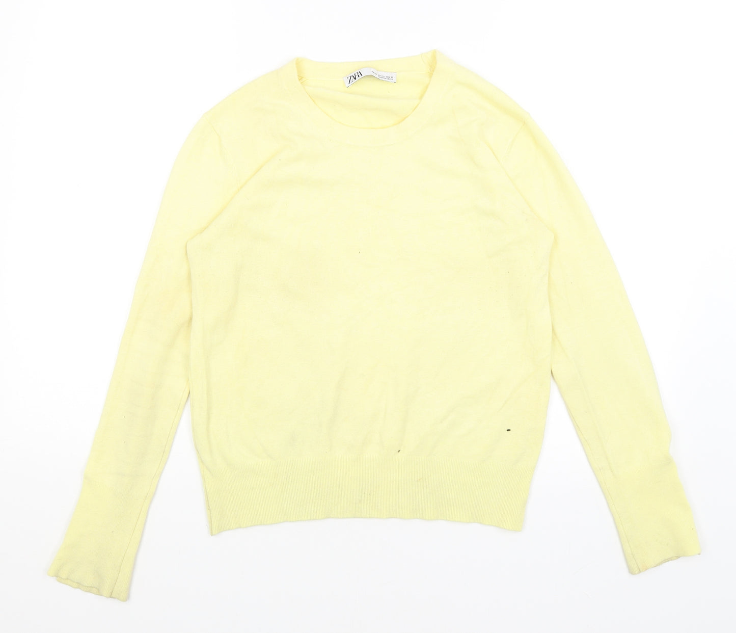 Zara Womens Yellow   Pullover Jumper Size XL