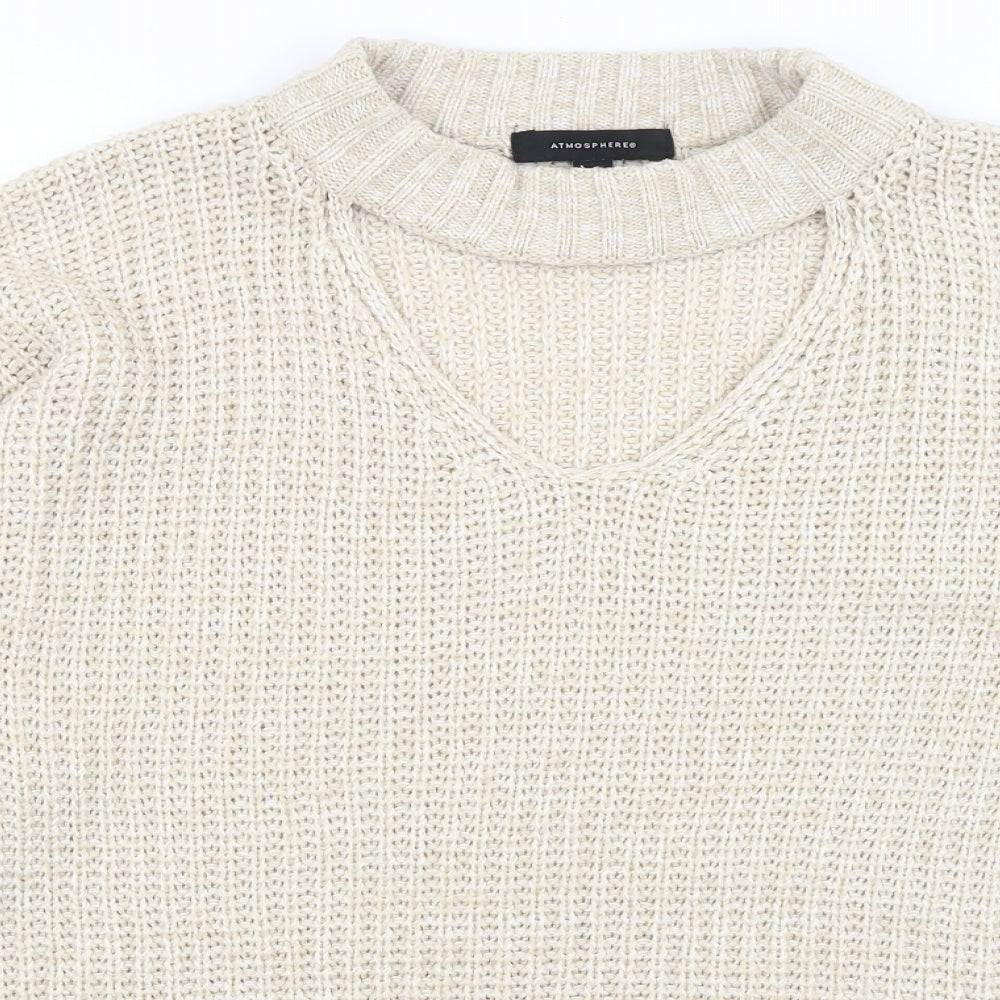 Atmosphere Womens Beige   Pullover Jumper Size L