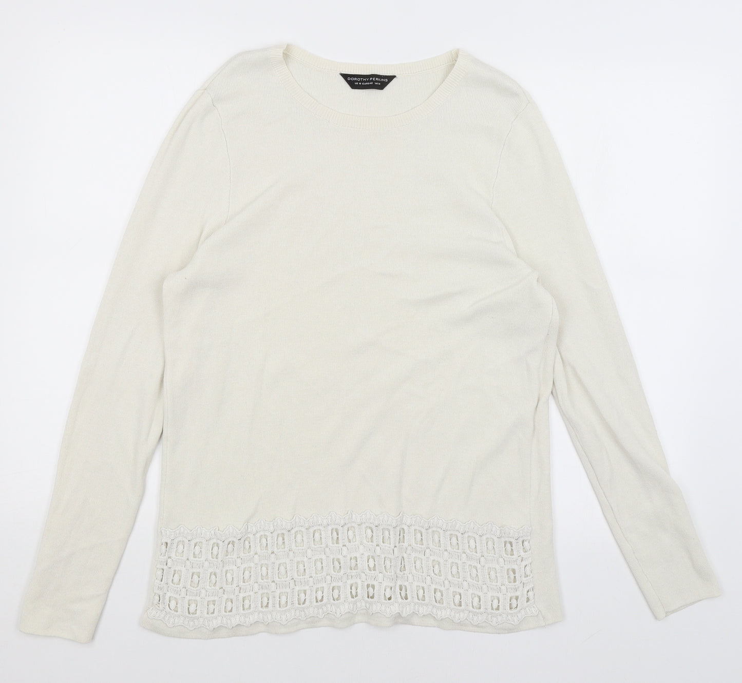 Dorothy Perkins Womens Ivory   Pullover Jumper Size 14