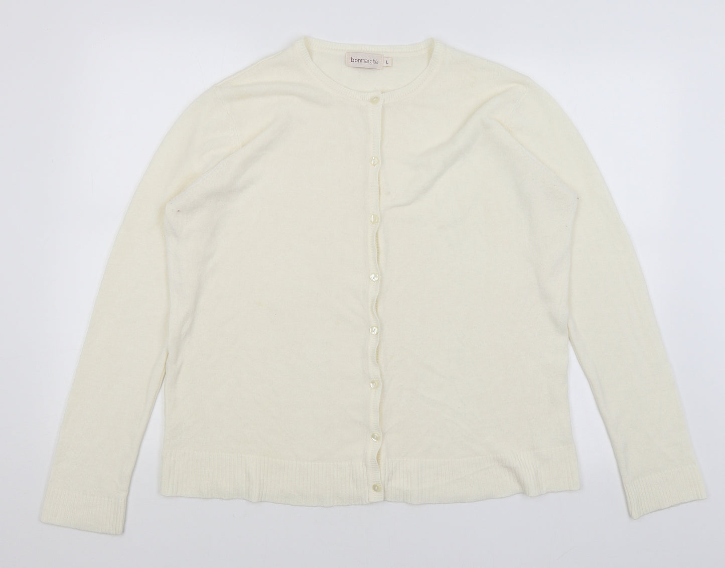 Bonmarche Womens Ivory   Cardigan Jumper Size L