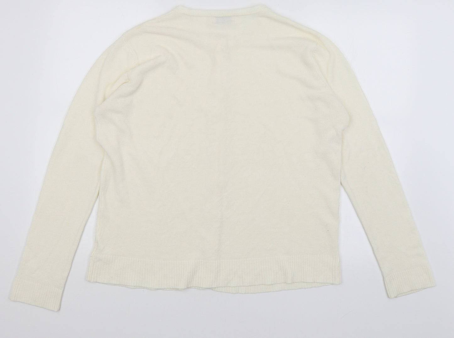 Bonmarche Womens Ivory   Cardigan Jumper Size L