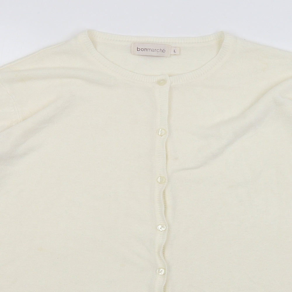 Bonmarche Womens Ivory   Cardigan Jumper Size L