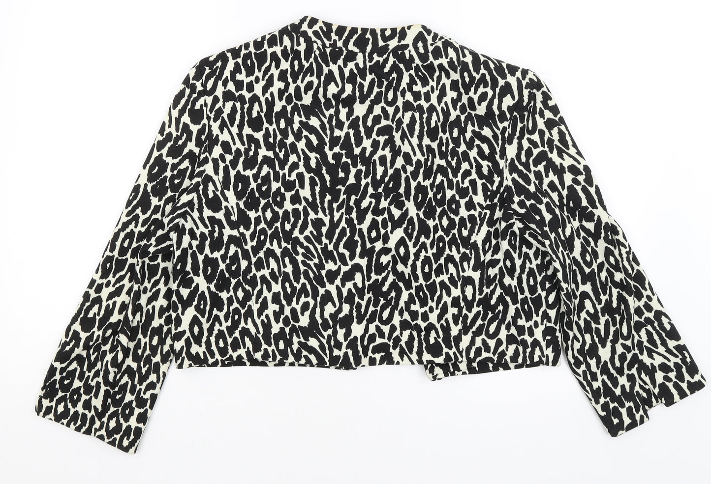 Jessica Howard Womens Beige Animal Print  Jacket Blazer Size 16