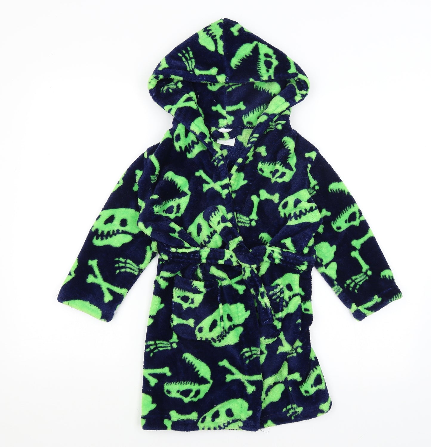 Mini Kidz Boys Blue Solid   Gown Size 4-5 Years  - Dinosaur bones