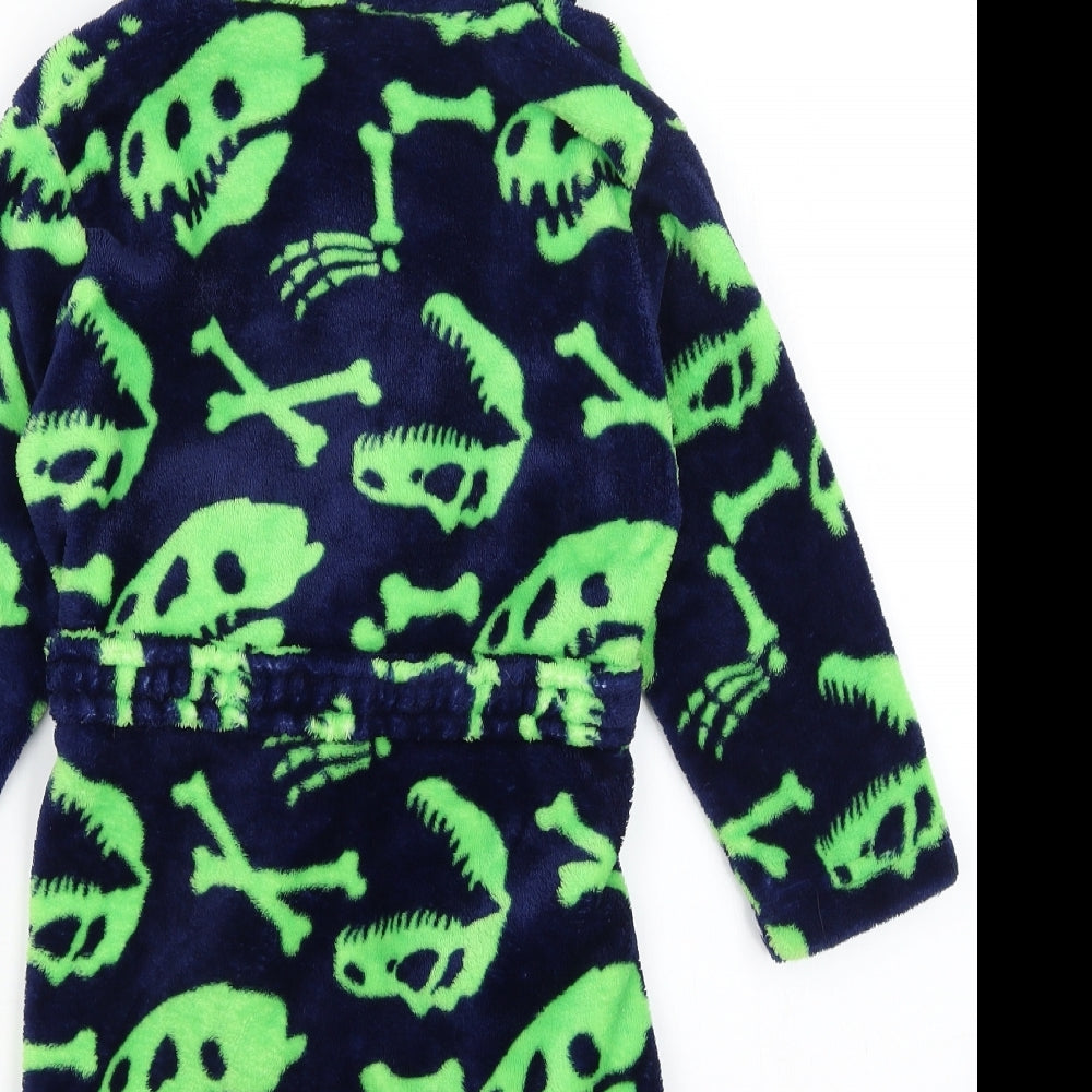 Mini Kidz Boys Blue Solid   Gown Size 4-5 Years  - Dinosaur bones