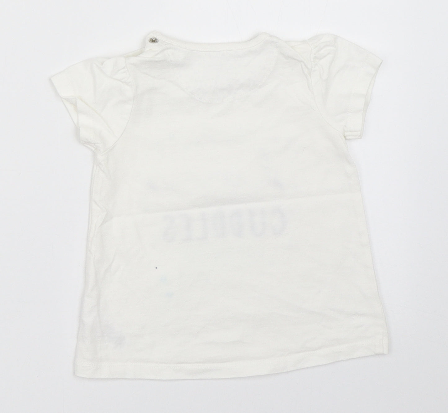 George Girls White   Basic T-Shirt Size 9-12 Months