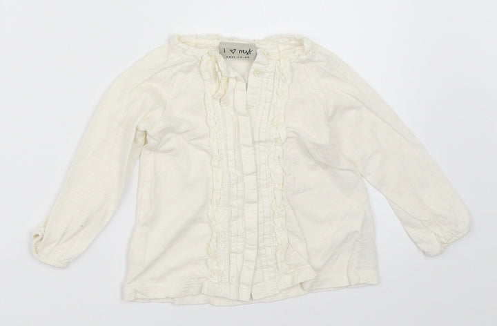 NEXT Girls Ivory Basic Button-Up Size 9-12 Months