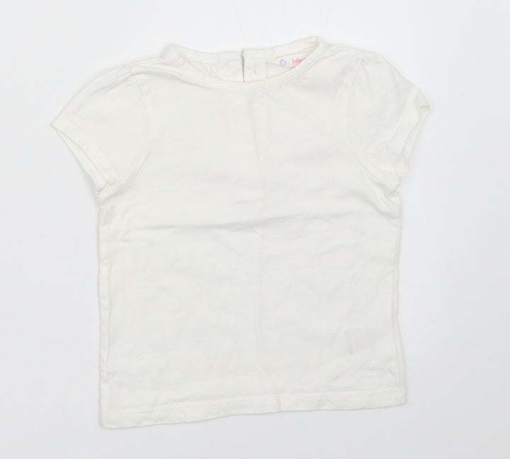 John Lewis Girls White Basic T-Shirt Size 9-12 Months