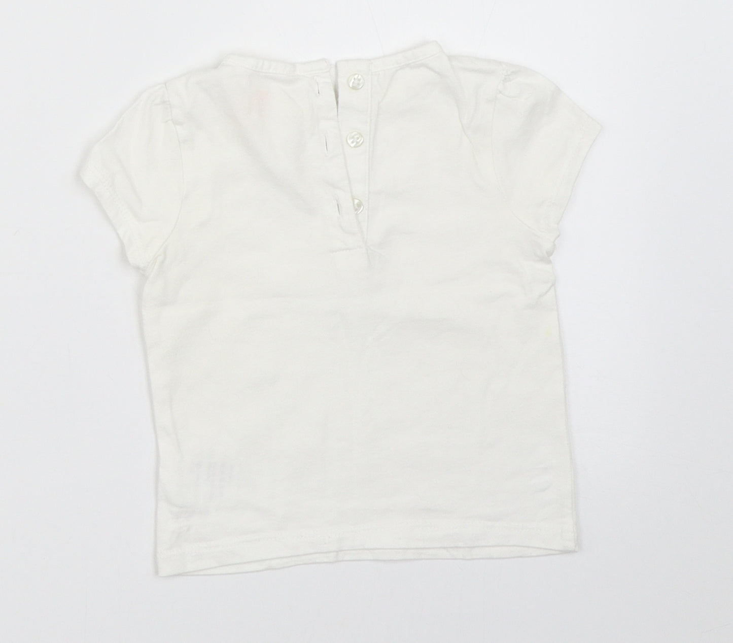 John Lewis Girls White   Basic T-Shirt Size 9-12 Months