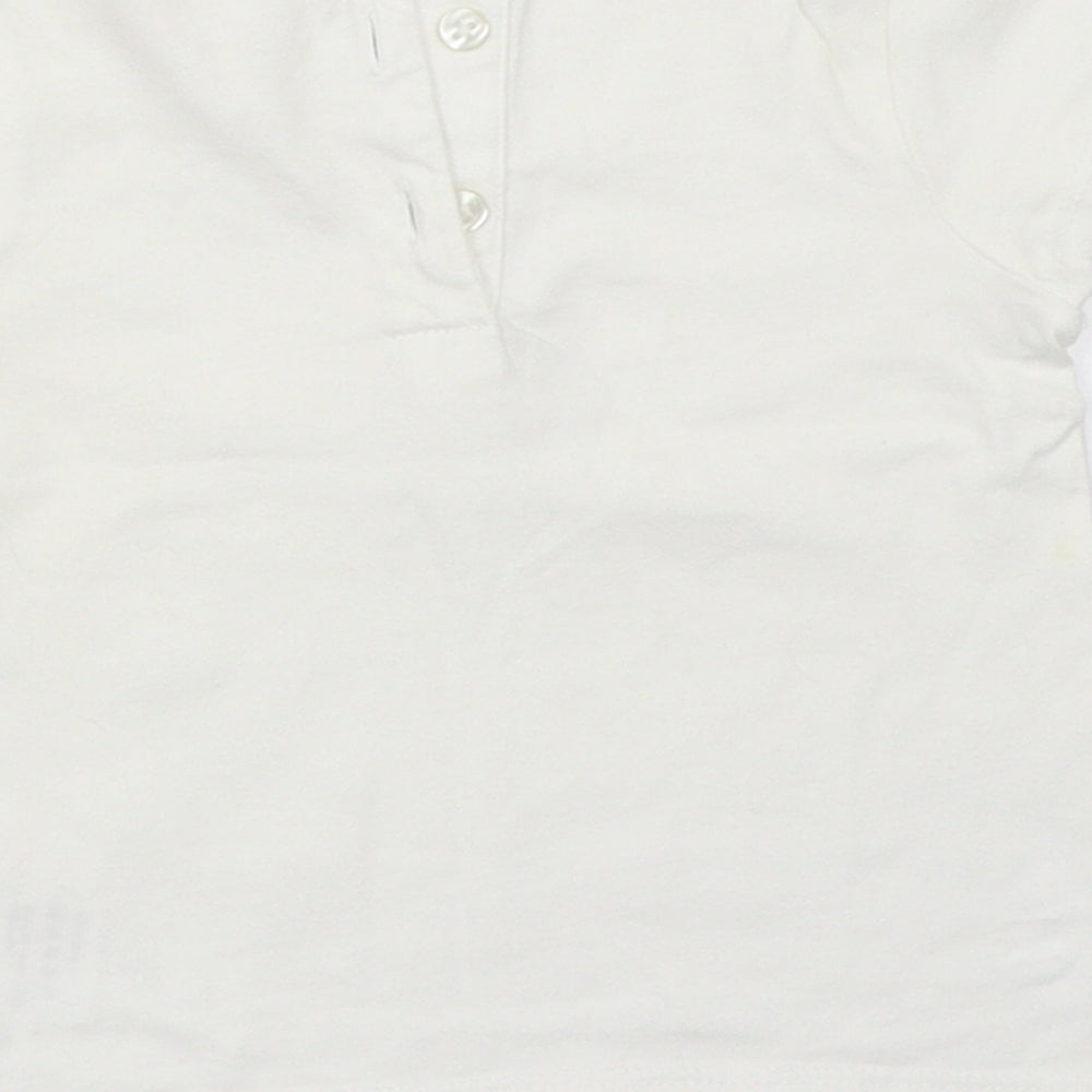 John Lewis Girls White   Basic T-Shirt Size 9-12 Months