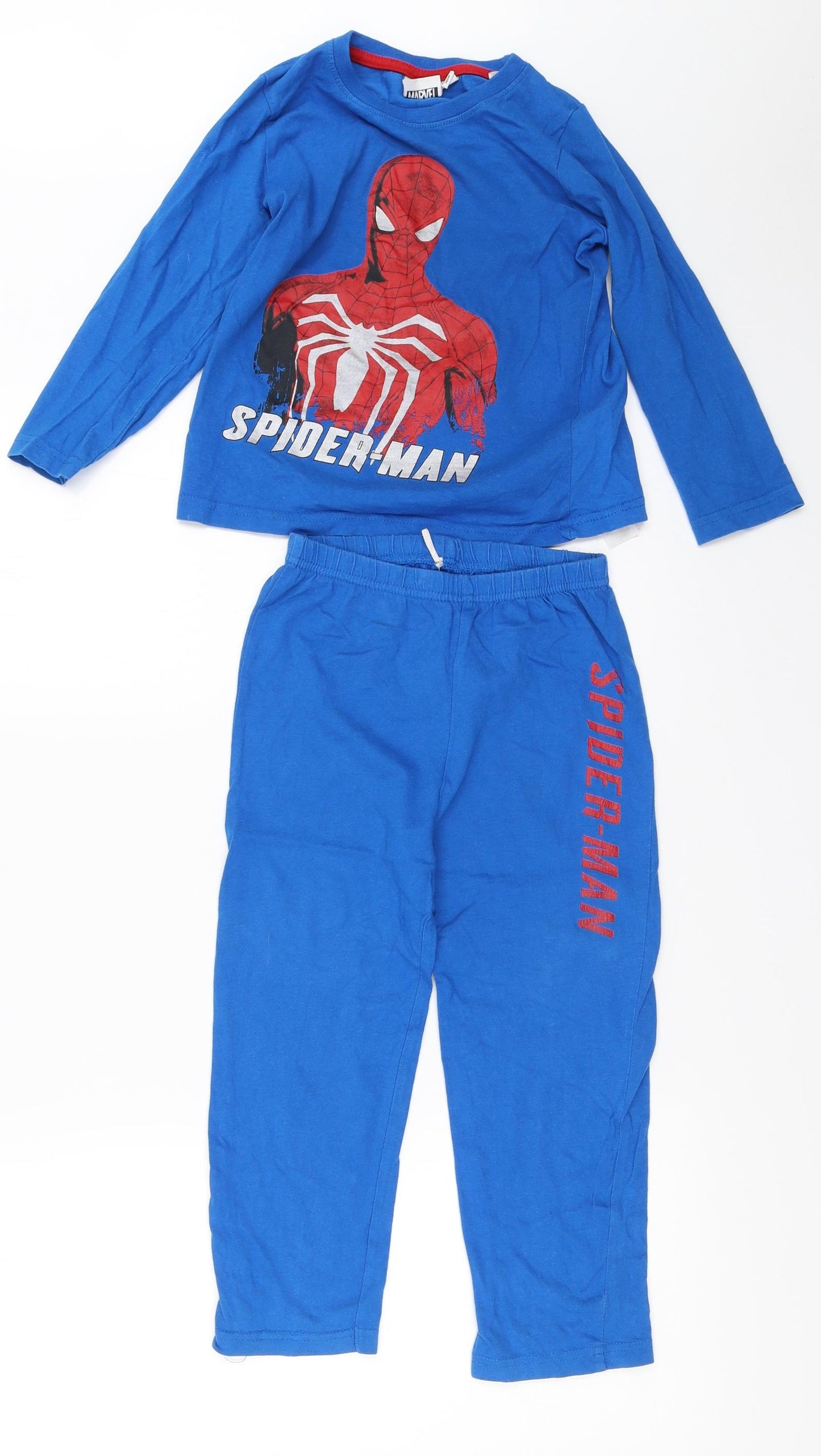 Primark Boys Blue Solid   Pyjama Set Size 3-4 Years  - spider man