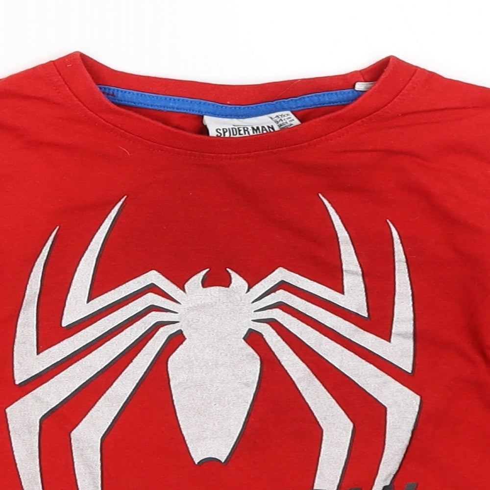 Primark Boys Red   Basic T-Shirt Size 3-4 Years  - spiderman