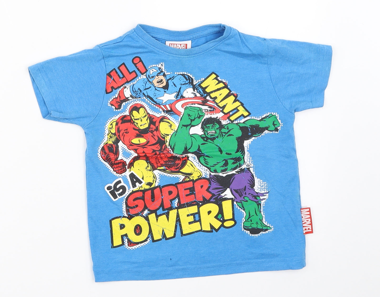 Marvel Comics Boys Blue   Basic T-Shirt Size 3 Years  - Marvel Superheroes