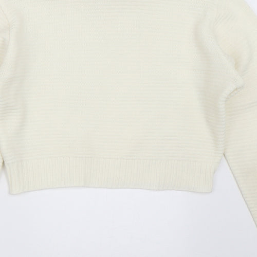 PRETTYLITTLETHING Womens Ivory   Pullover Jumper Size 12