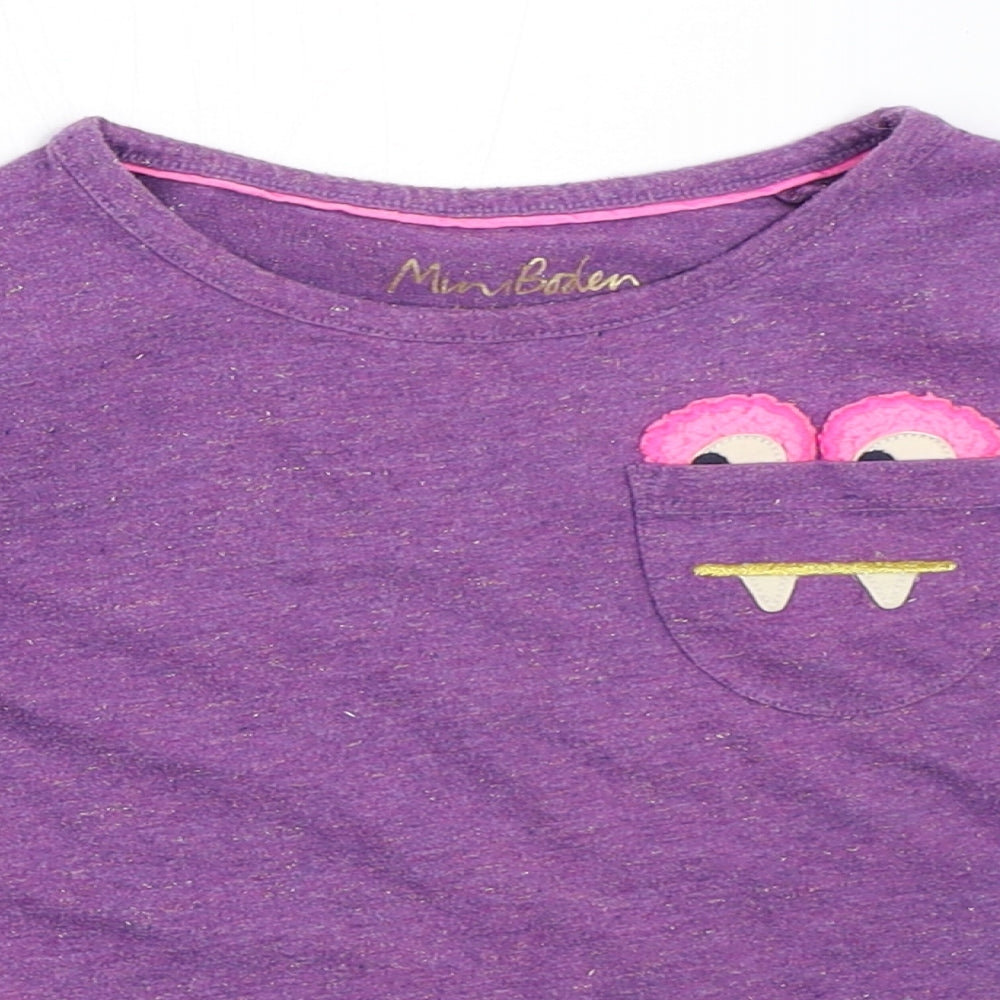Mini Boden Girls Purple   Basic T-Shirt Size 5-6 Years