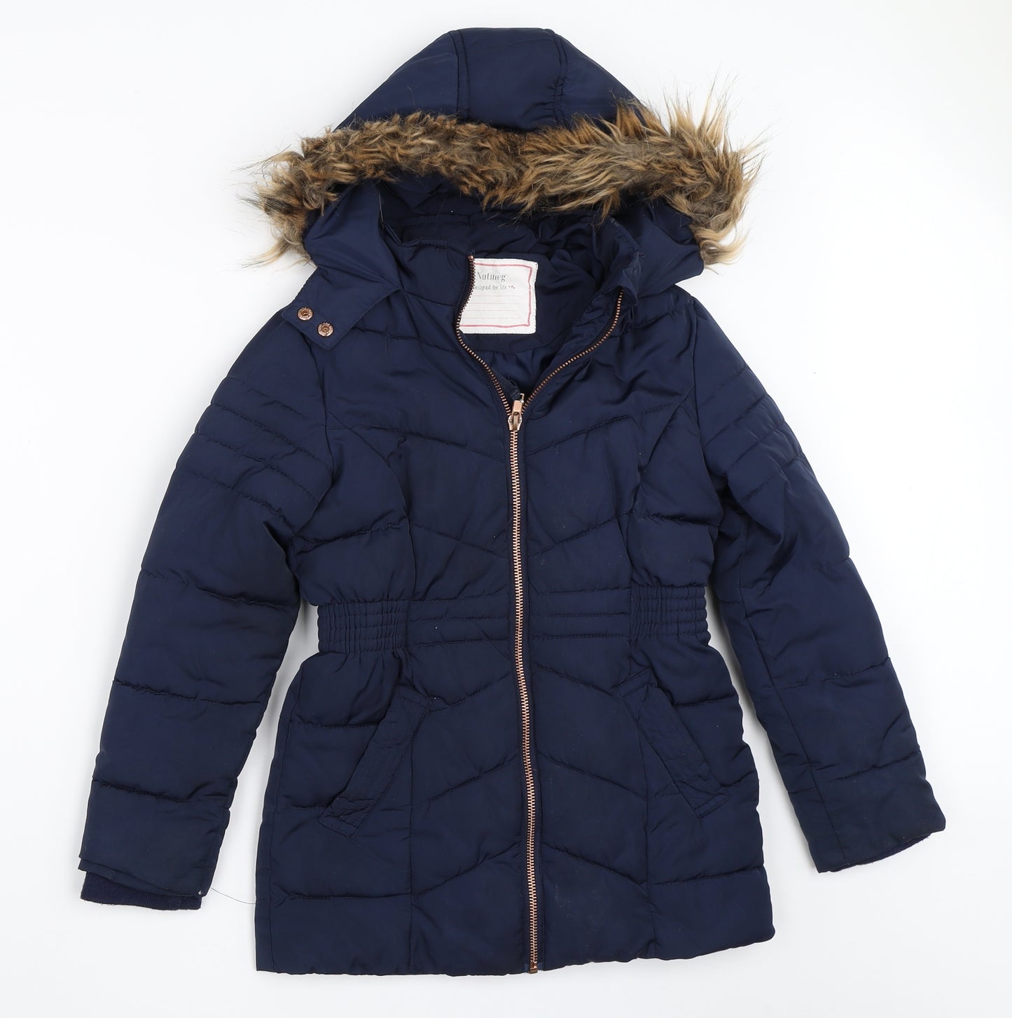 Nutmeg Girls Blue   Overcoat Coat Size 8-9 Years