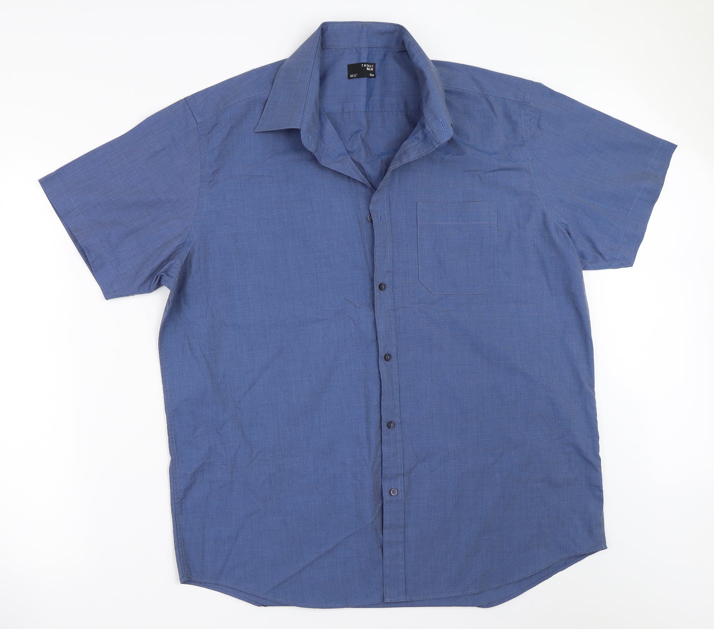 Thomas Nash Mens Blue    Button-Up Size 16.5