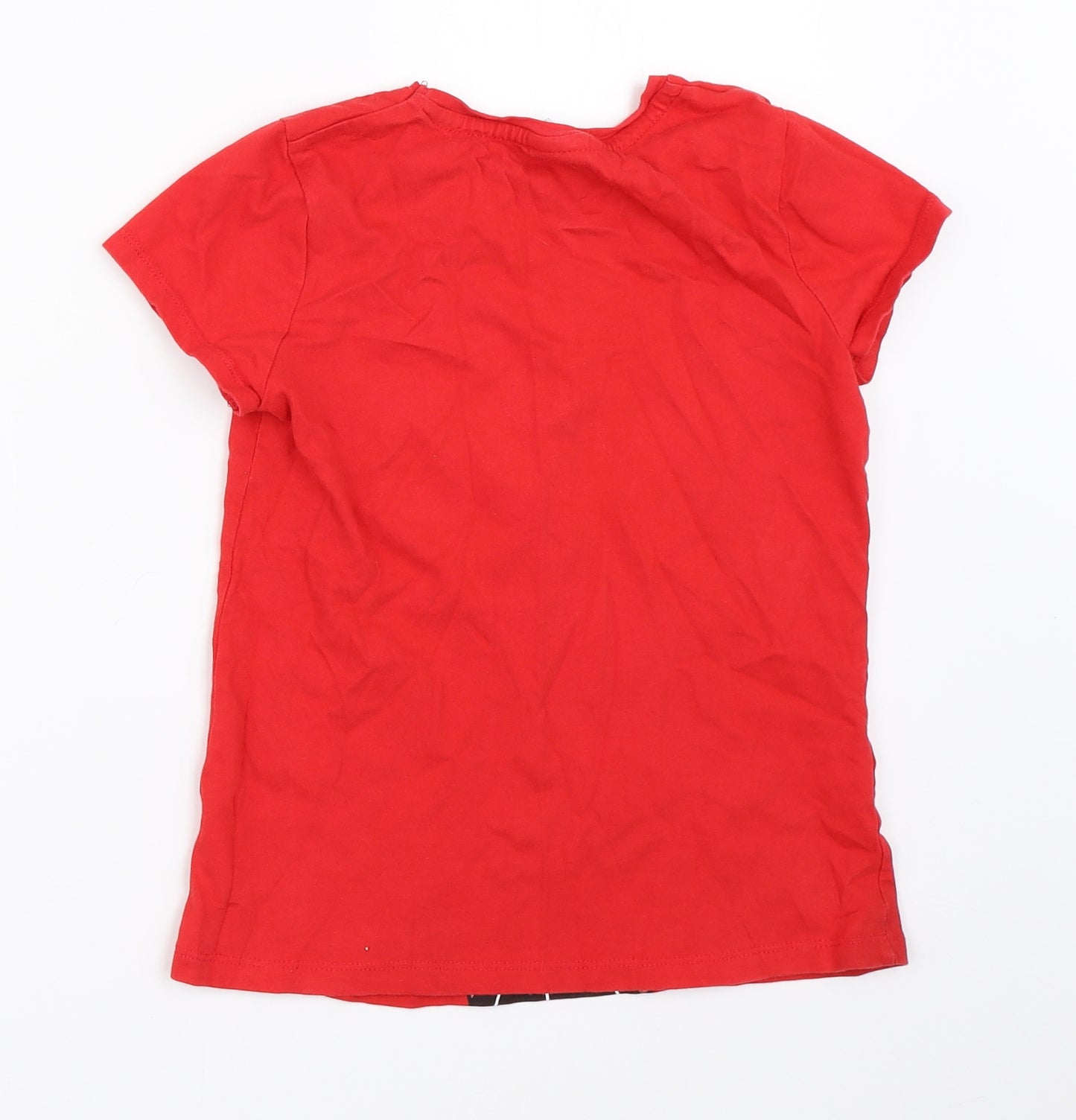 George Girls Red   Basic T-Shirt Size 9-10 Years  - minnie mouse