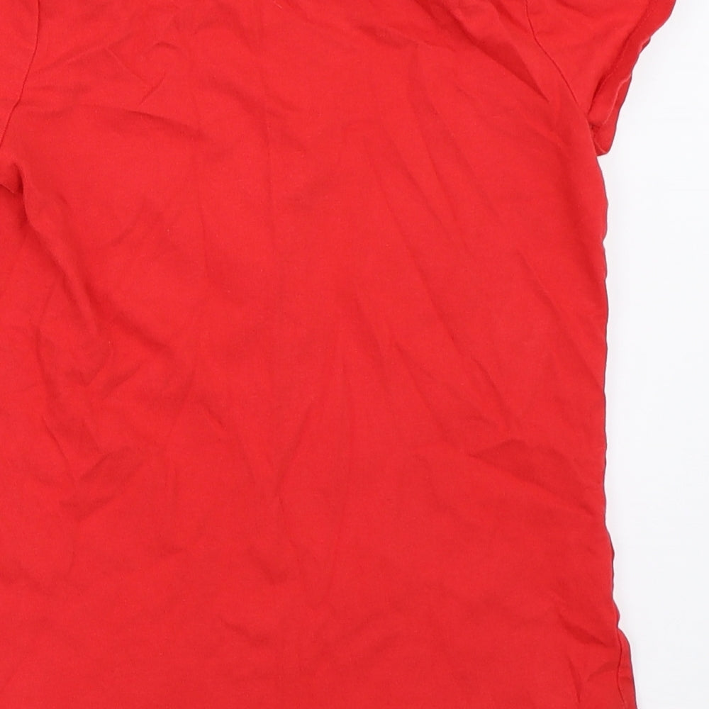 George Girls Red   Basic T-Shirt Size 9-10 Years  - minnie mouse