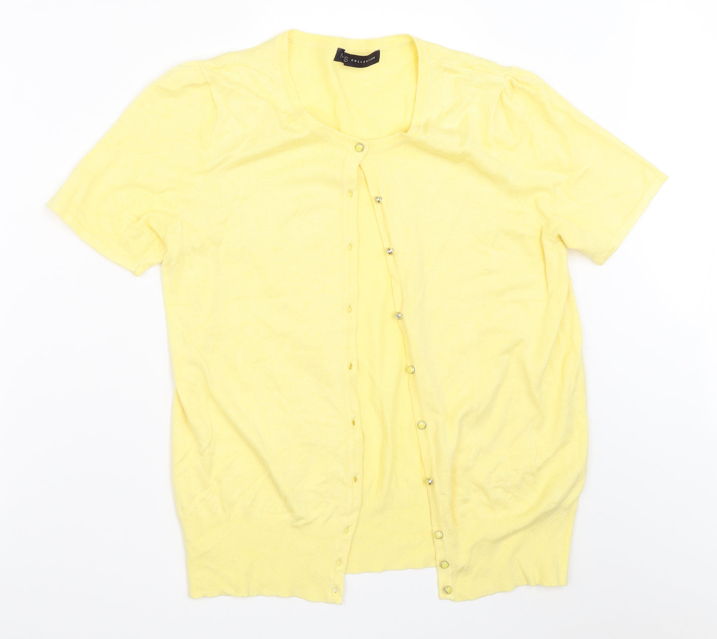 Marks and Spencer Womens Yellow   Cardigan Jumper Size 14