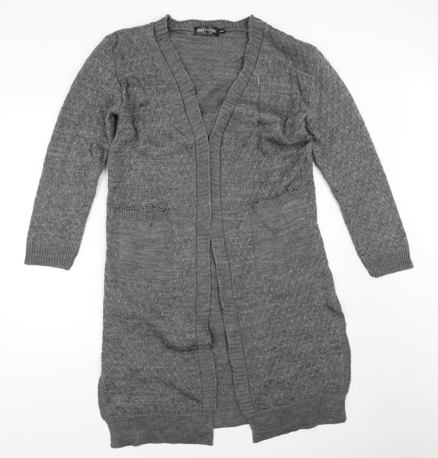 Sapphire Womens Grey   Cardigan Jumper Size L