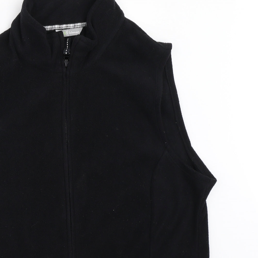 Marks and Spencer Womens Black  Fleece Jacket  Size 16