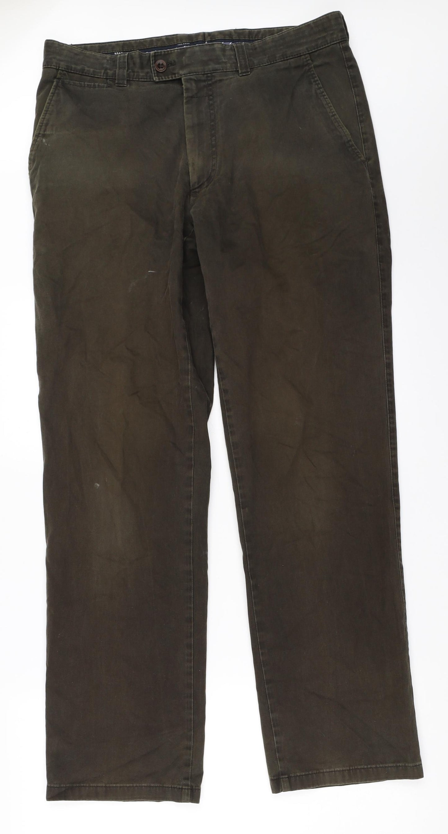 BRAX Mens Green   Chino Trousers Size 34 in L32 in