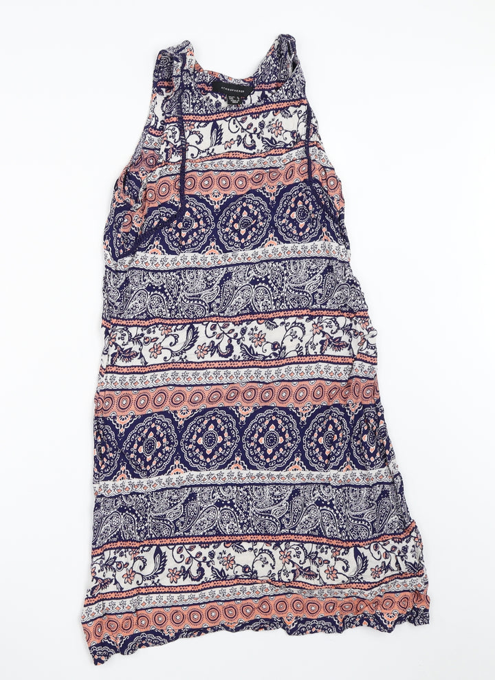 Atmosphere Womens Blue Geometric  Tank Dress  Size 8