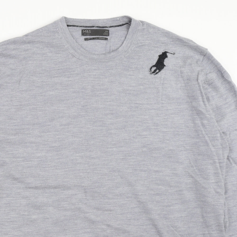 Marks and Spencer Mens Blue   Pullover Jumper Size 2XL