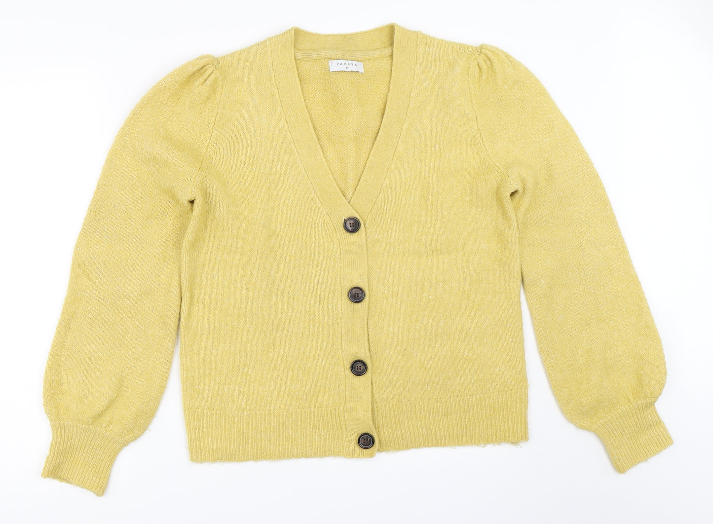 Papaya Womens Yellow   Cardigan Jumper Size M