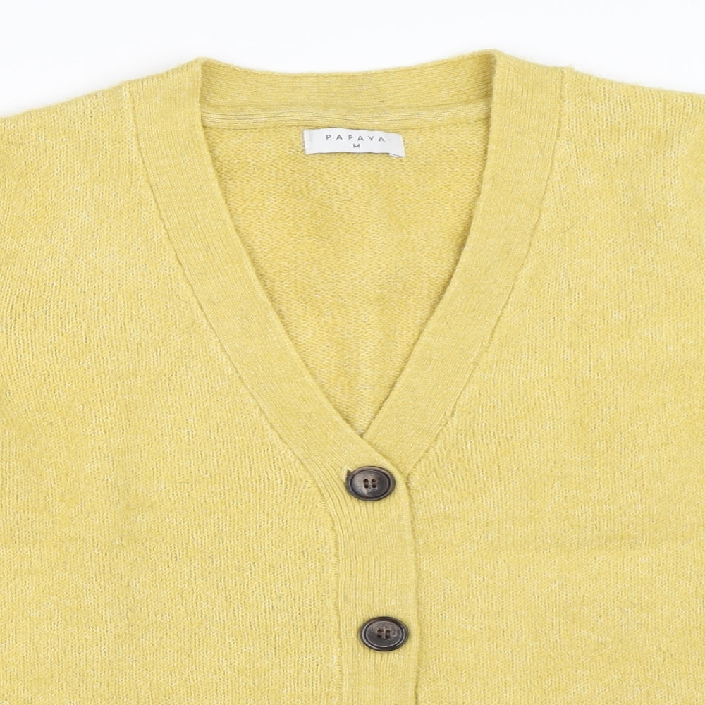Papaya Womens Yellow   Cardigan Jumper Size M