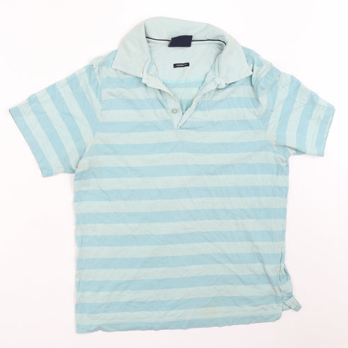 Cutter & Buck Mens Blue Striped   T-Shirt Size S
