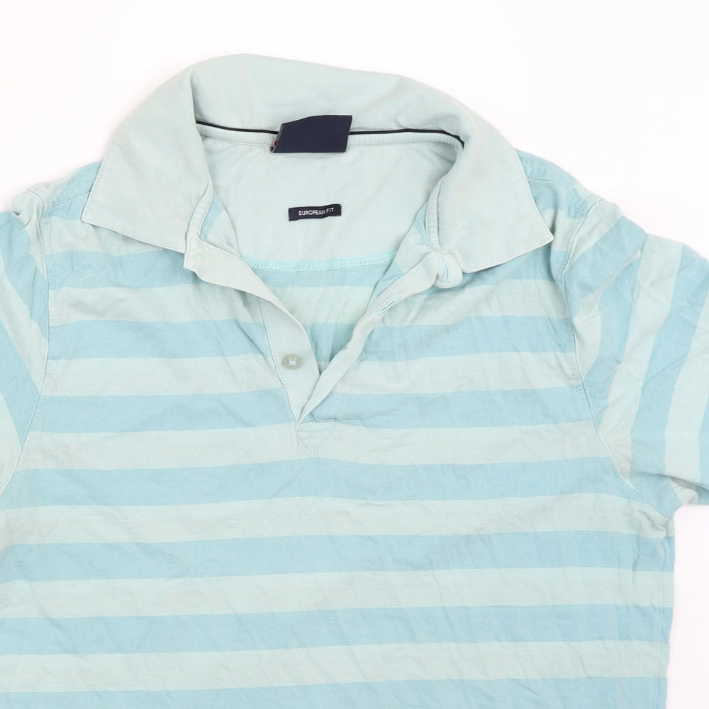Cutter & Buck Mens Blue Striped   T-Shirt Size S