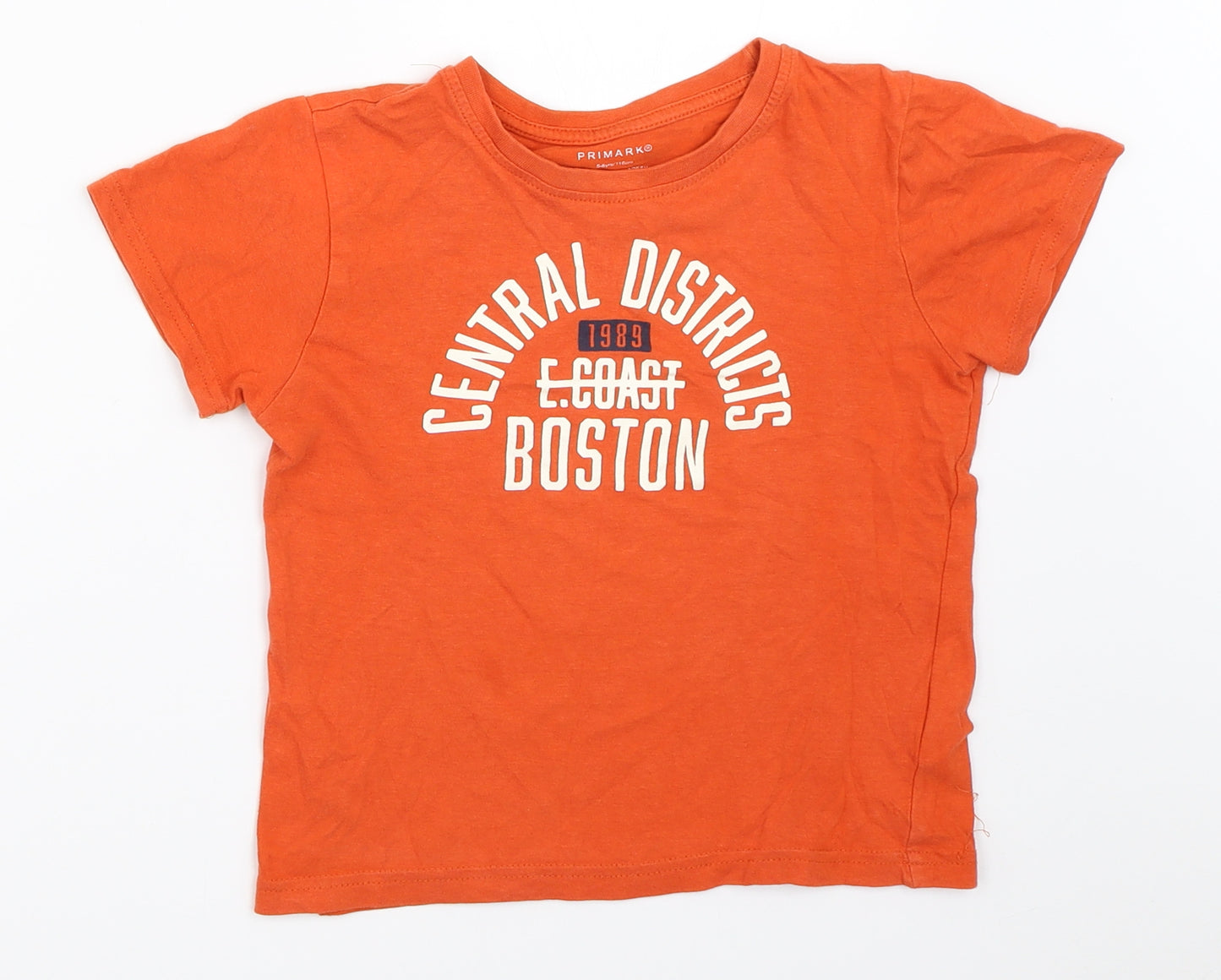 Primark Boys Orange   Basic T-Shirt Size 5-6 Years