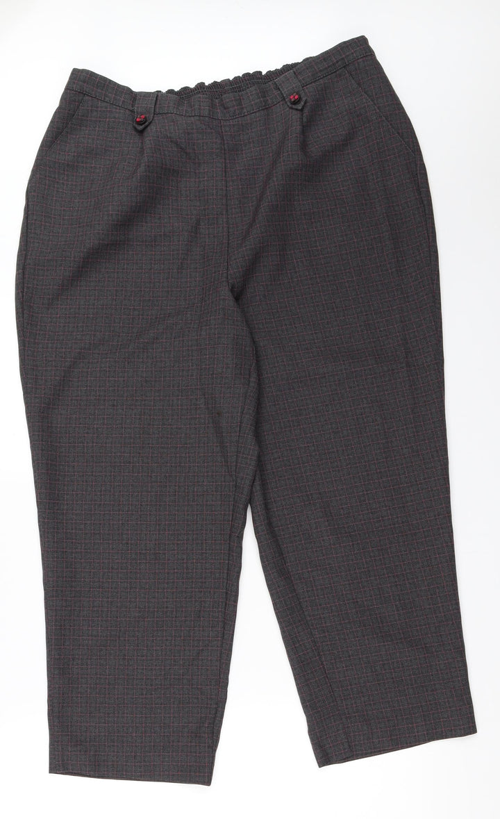 BM Womens Grey Cropped Trousers Size 18 L24.5 in