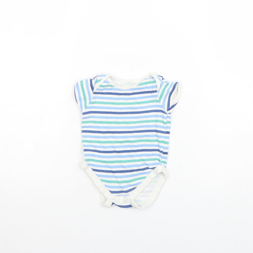 George Baby Multicoloured Striped  Babygrow One-Piece Size 6-9 Months