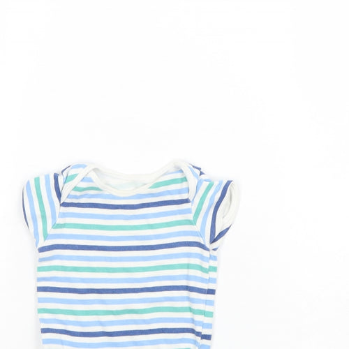 George Baby Multicoloured Striped  Babygrow One-Piece Size 6-9 Months