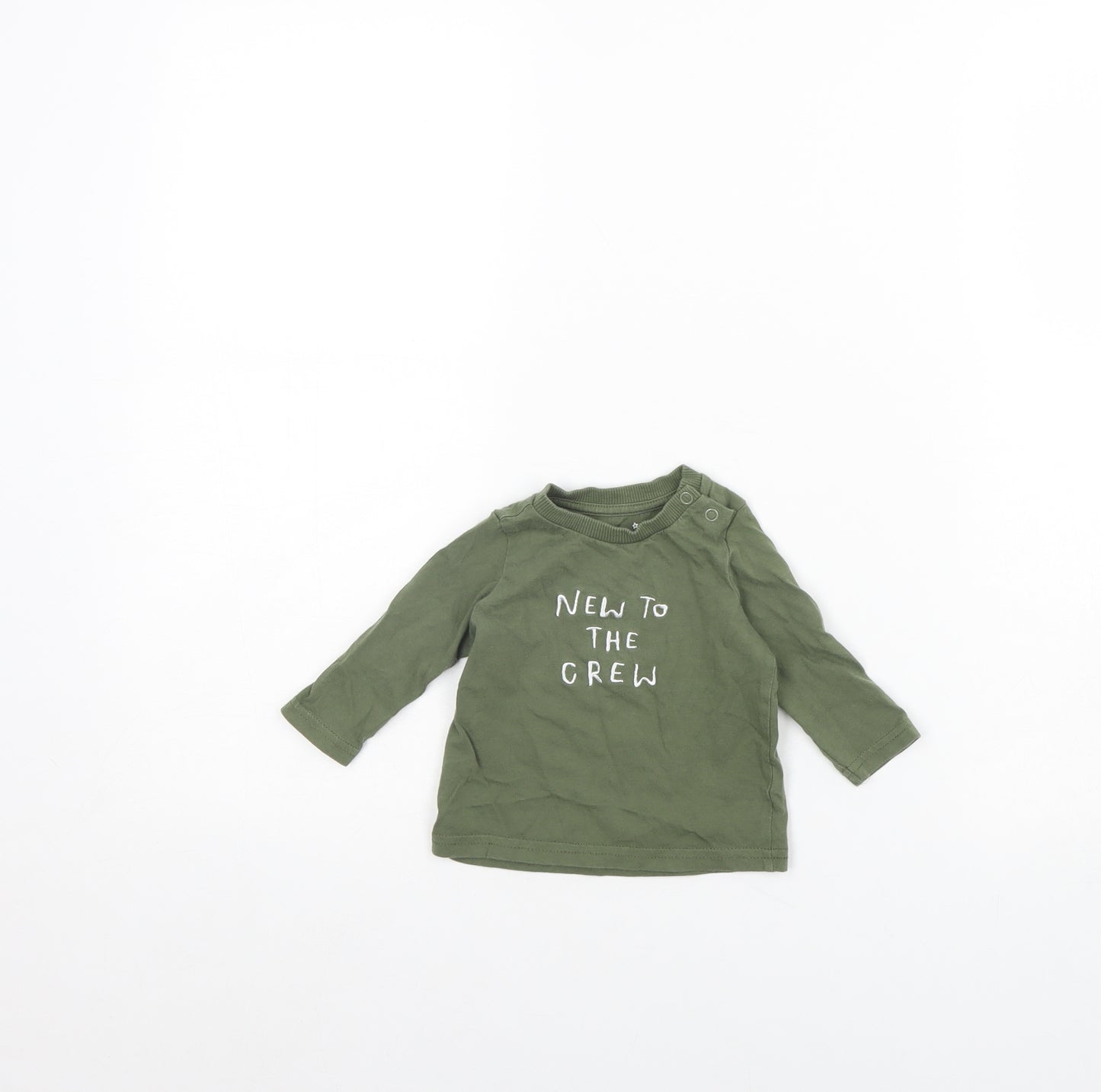fred & flo Baby Green   Basic T-Shirt Size 0-3 Months  - new to the crew