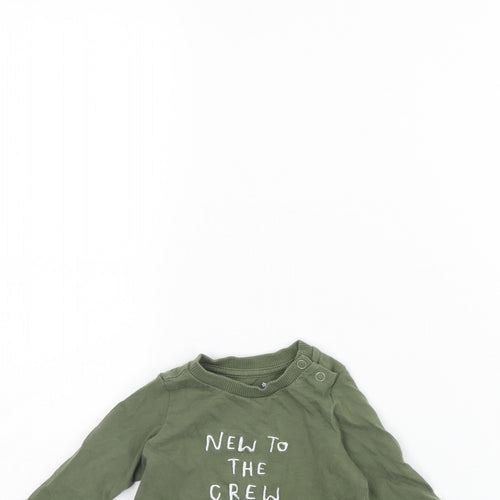 fred & flo Baby Green   Basic T-Shirt Size 0-3 Months  - new to the crew