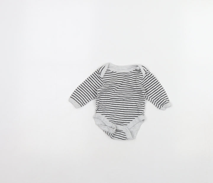 Primark Baby Grey Striped  Babygrow One-Piece Size 0-3 Months