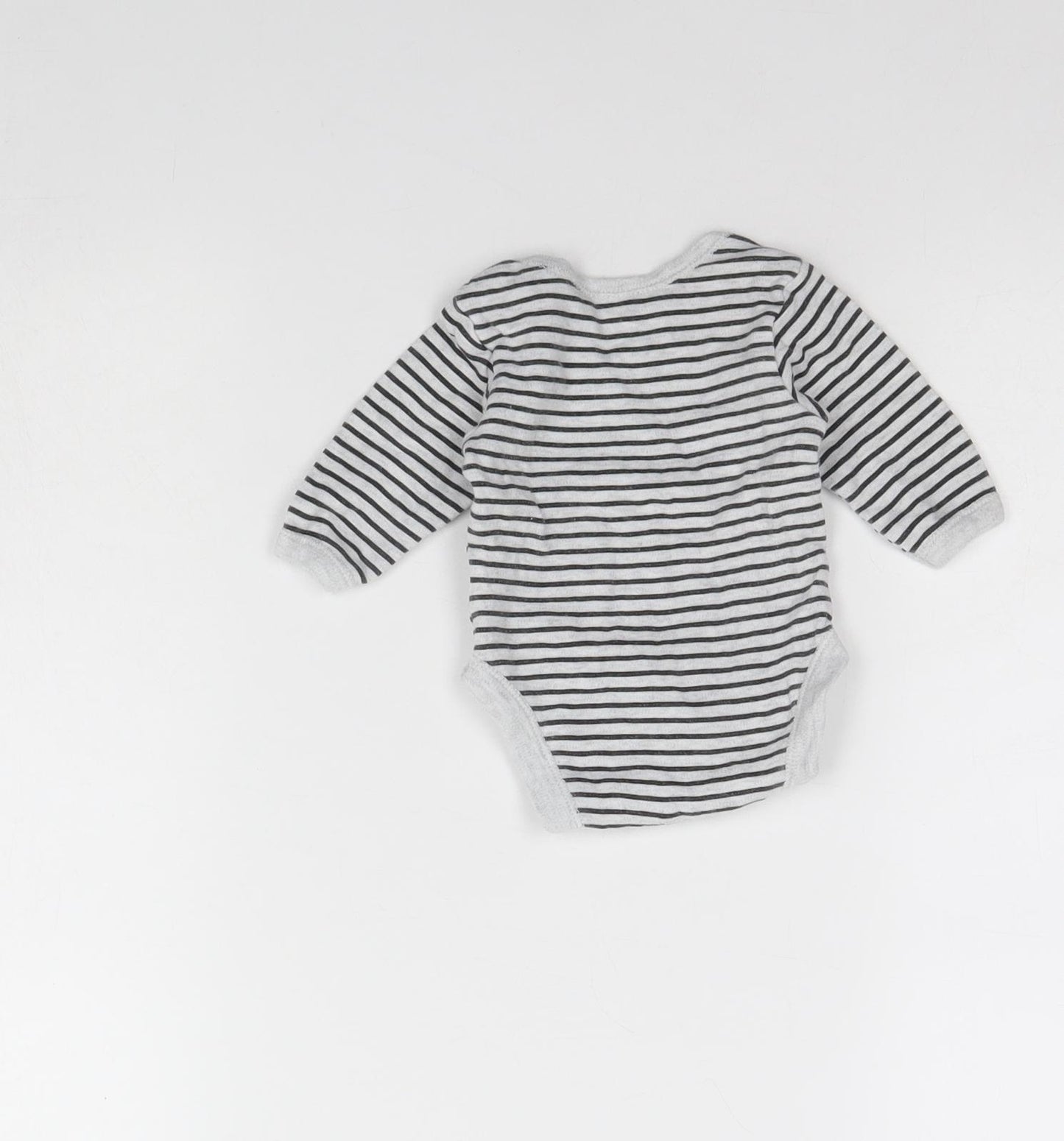 Primark Baby Grey Striped  Babygrow One-Piece Size 0-3 Months