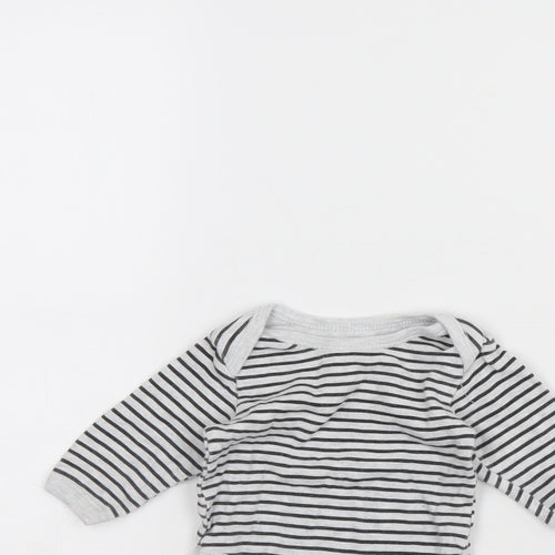 Primark Baby Grey Striped  Babygrow One-Piece Size 0-3 Months