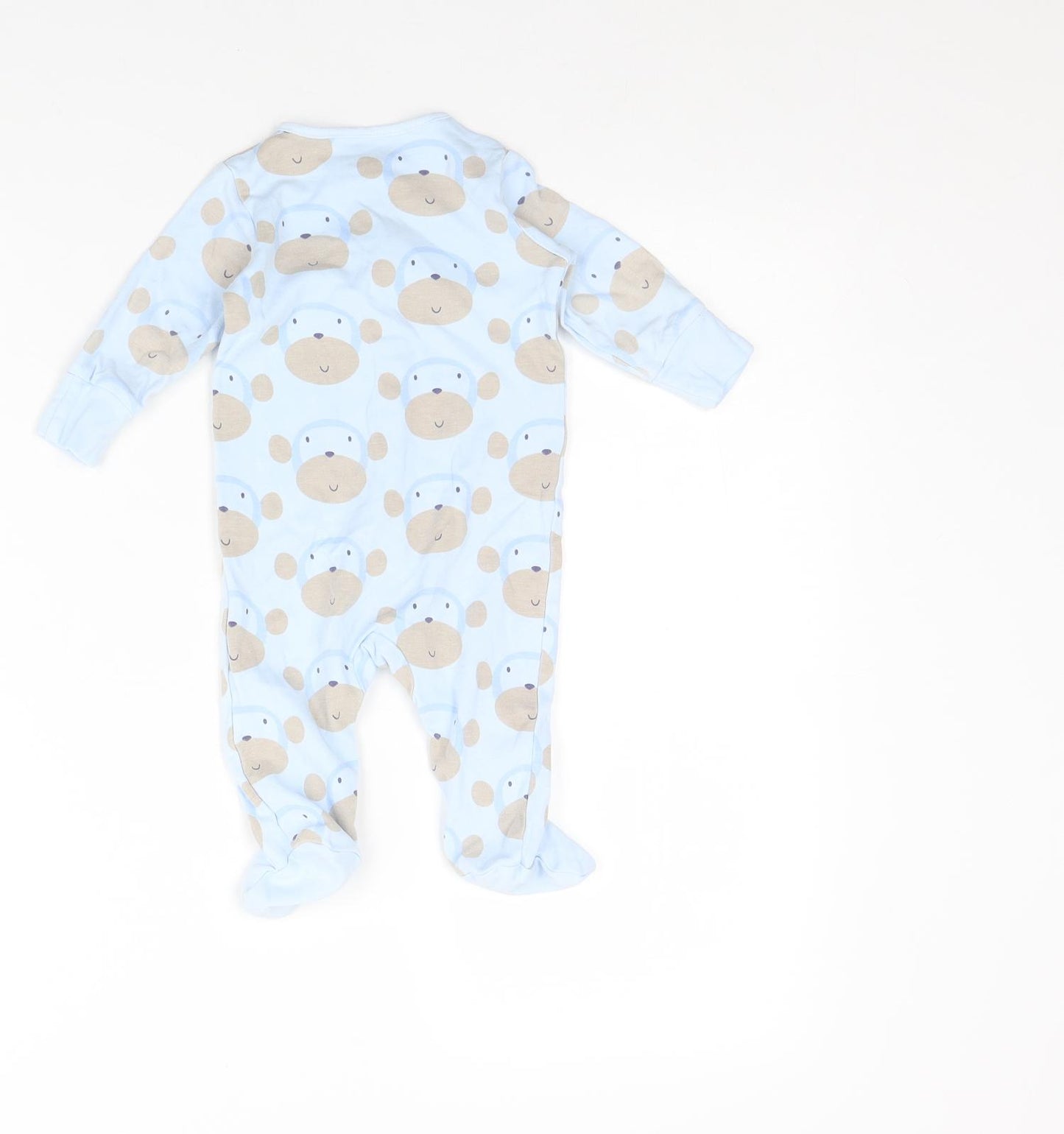 NEXT Baby Blue Animal Print  Babygrow One-Piece Size 3-6 Months  - Monkey